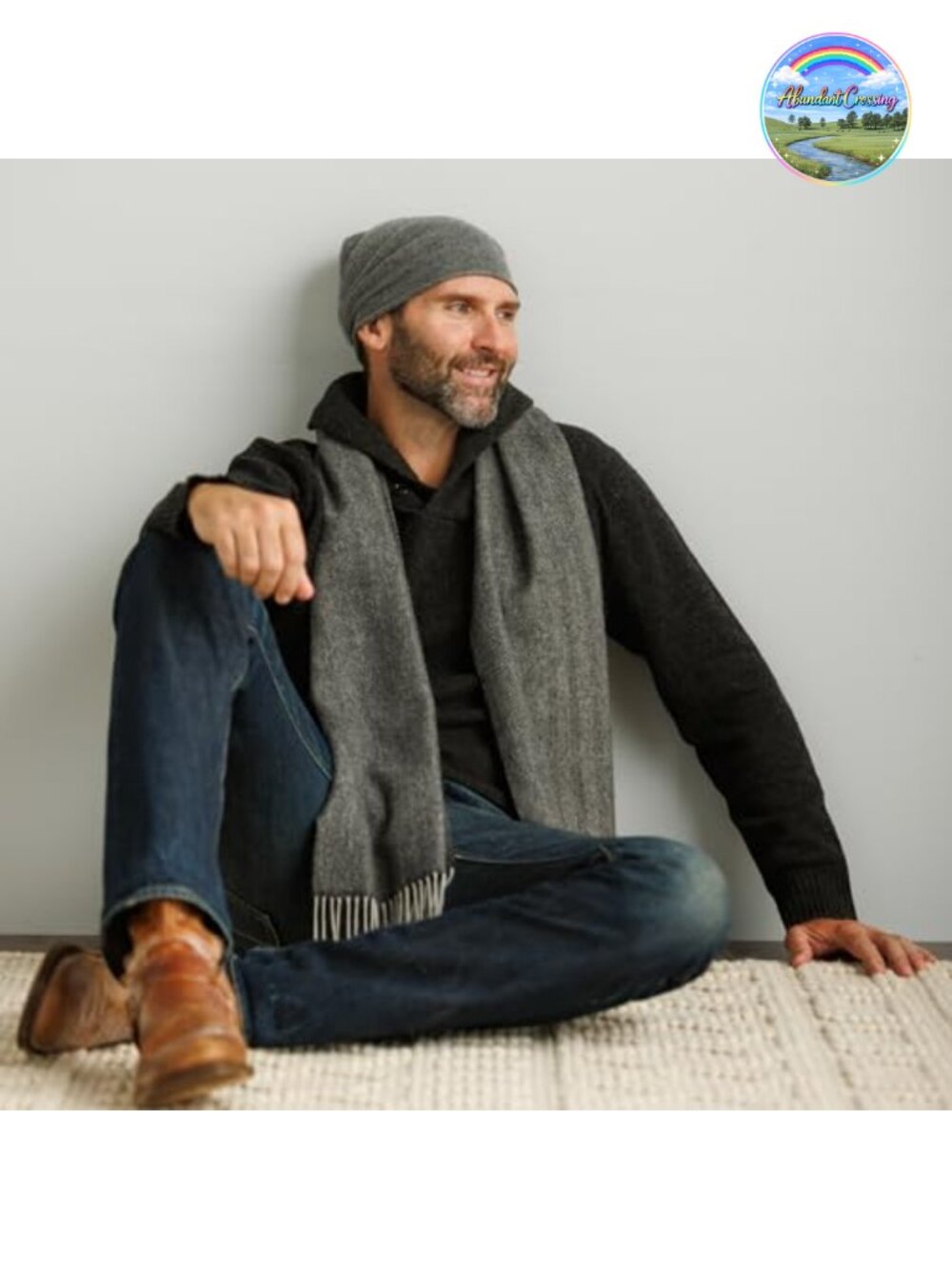 Men's 100% Pure Cashmere Slouchy Beanie - Soft Knit Winter Hat Pliable
